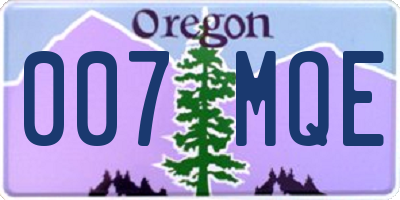 OR license plate 007MQE
