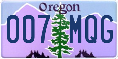 OR license plate 007MQG