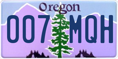OR license plate 007MQH