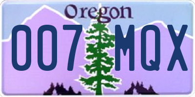 OR license plate 007MQX