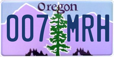 OR license plate 007MRH