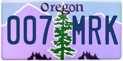 OR license plate 007MRK