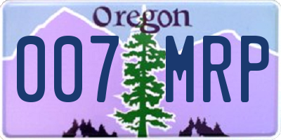 OR license plate 007MRP