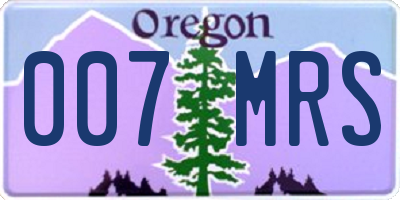 OR license plate 007MRS