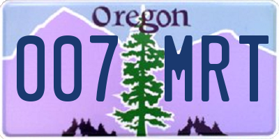 OR license plate 007MRT