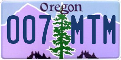 OR license plate 007MTM