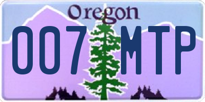 OR license plate 007MTP
