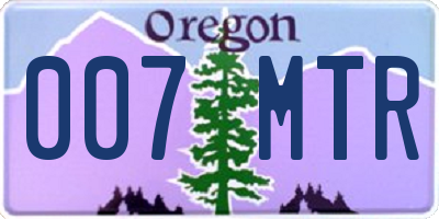OR license plate 007MTR