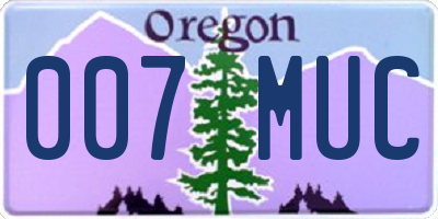 OR license plate 007MUC