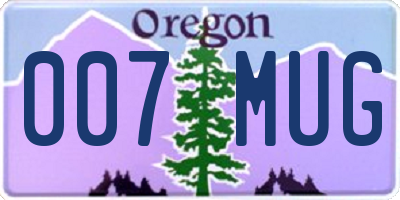 OR license plate 007MUG
