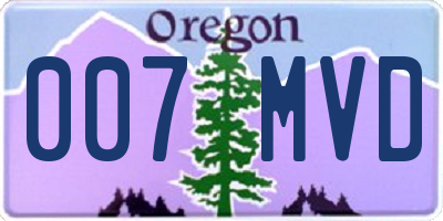 OR license plate 007MVD