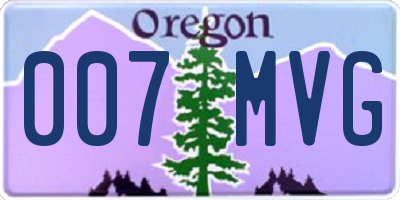 OR license plate 007MVG