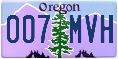 OR license plate 007MVH