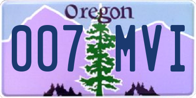 OR license plate 007MVI