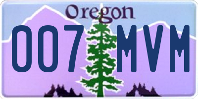 OR license plate 007MVM