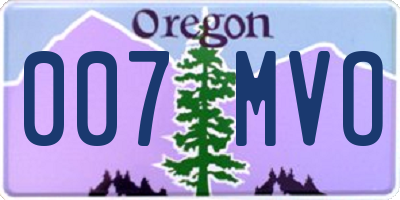 OR license plate 007MVO