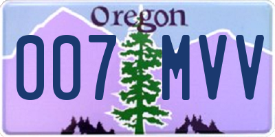 OR license plate 007MVV