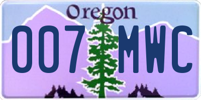 OR license plate 007MWC