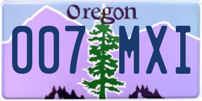 OR license plate 007MXI