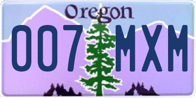 OR license plate 007MXM