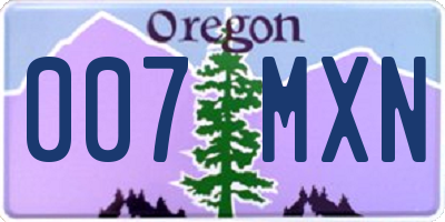 OR license plate 007MXN