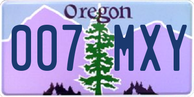 OR license plate 007MXY