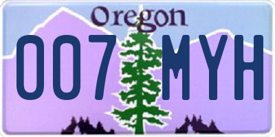 OR license plate 007MYH