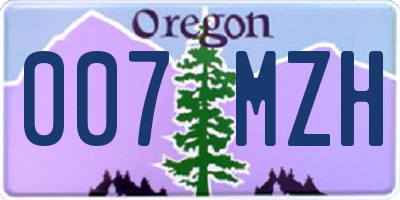 OR license plate 007MZH