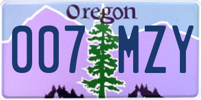 OR license plate 007MZY