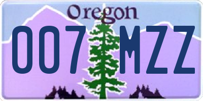 OR license plate 007MZZ