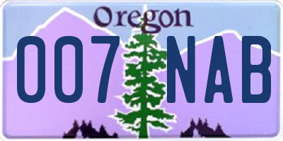 OR license plate 007NAB
