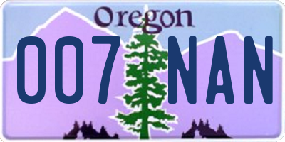 OR license plate 007NAN
