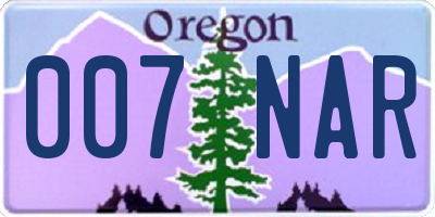 OR license plate 007NAR