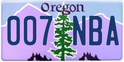 OR license plate 007NBA