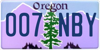 OR license plate 007NBY