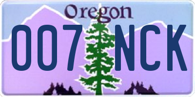 OR license plate 007NCK