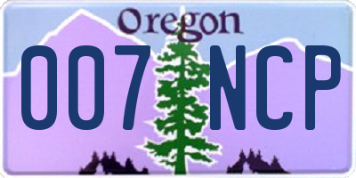 OR license plate 007NCP