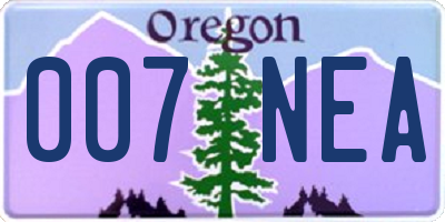 OR license plate 007NEA