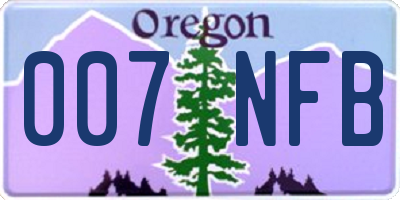 OR license plate 007NFB