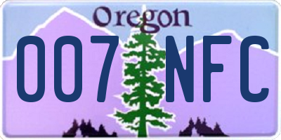 OR license plate 007NFC