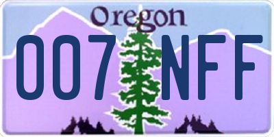 OR license plate 007NFF