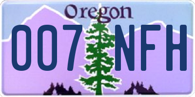 OR license plate 007NFH