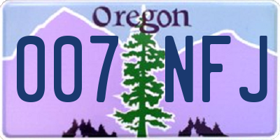 OR license plate 007NFJ