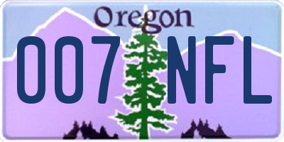 OR license plate 007NFL