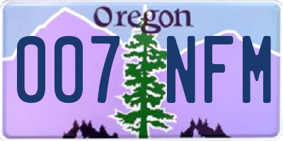 OR license plate 007NFM