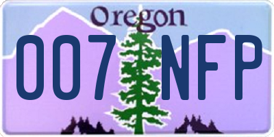 OR license plate 007NFP