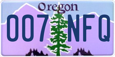 OR license plate 007NFQ