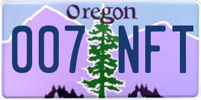 OR license plate 007NFT