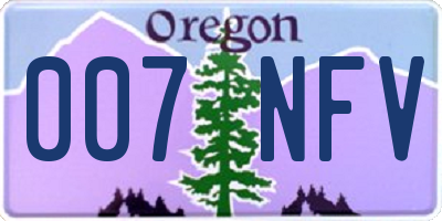 OR license plate 007NFV