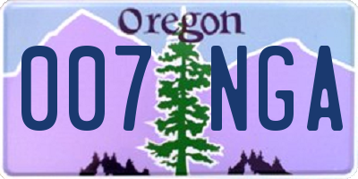 OR license plate 007NGA